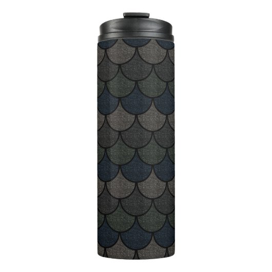 Dark Scalloped Dragon Scale Pattern Thermosbeker (Voorkant)