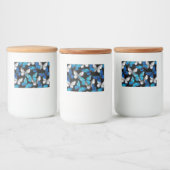 Dark Seamless Pattern with Blue Butterflies Morpho Voedselcontainer Etiket (Flessen)