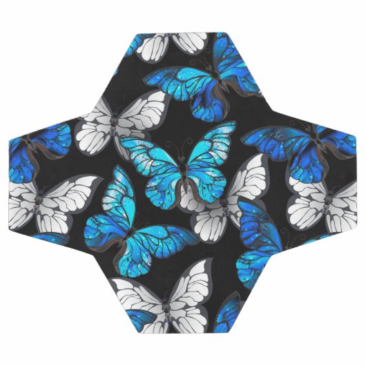 Dark Seamless Pattern with Blue Butterflies Morpho Voetbal (Enkel)