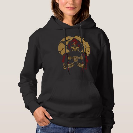 Dark Skateboard Skeleton Skateboard Driver Hoodie (Voorkant)