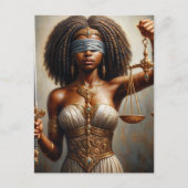  Dark-Skinned Lady Justice With Scales and Sword Briefkaart (Voorkant)