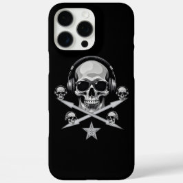 Dark Skull DJ Hoofdtelefoon iPhone 16 Pro Max Hoes