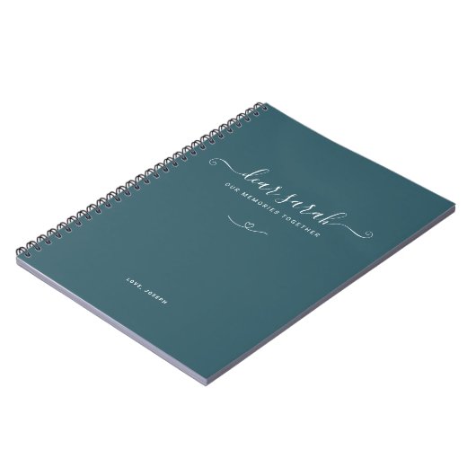 Dark Slate Grey Couple Memory Keepsake Notitieboek (Linkerzijde)