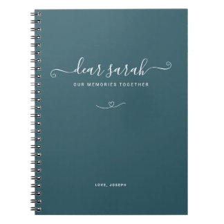 Dark Slate Grey Couple Memory Keepsake Notitieboek