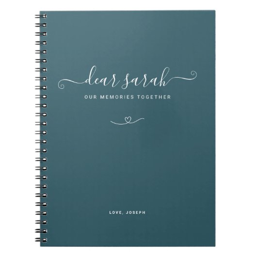 Dark Slate Grey Couple Memory Keepsake Notitieboek (Voorkant)