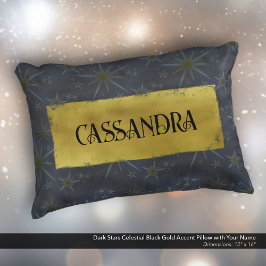 Dark Stars Celestial Black Gold Naam Accent Kussen