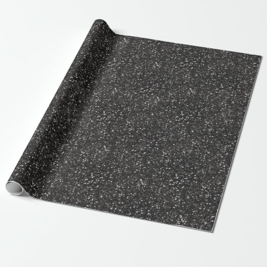 Dark Stylish Silver Grey Glitter Cadeaupapier (Uitgerold)