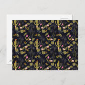 Dark Summer Night Cactus Pattern Feestdagenkaart (Voorkant / Achterkant)