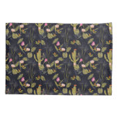Dark Summer Night Cactus Pattern Kussensloop (Achterkant-Links)