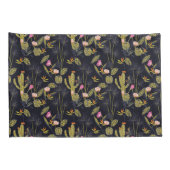 Dark Summer Night Cactus Pattern Kussensloop (Achterkant-Rechts)