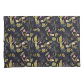 Dark Summer Night Cactus Pattern Kussensloop (Voorkant-Rechts)