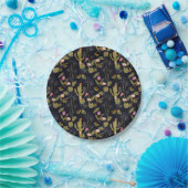 Dark Summer Night Cactus Pattern Papieren Bordje (Feest)