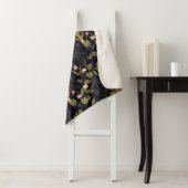 Dark Summer Night Cactus Pattern Sherpa Deken (In situ)
