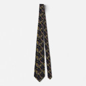 Dark Summer Night Cactus Pattern Stropdas (Voorkant)