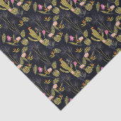 Dark Summer Night Cactus Pattern Tissuepapier (Detail)
