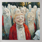 Dark Surreal Gothic Art - Smiling Statues Poster (Devant)