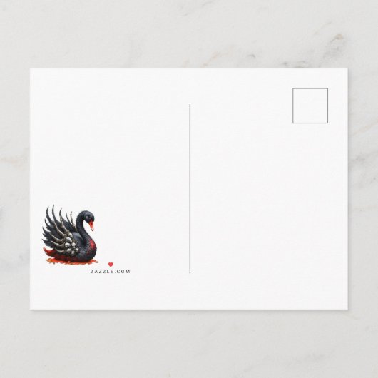 Dark Swan of Bones – Gothic Elegance Uitnodiging Briefkaart (Achterkant)