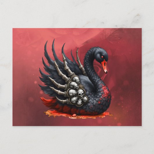 Dark Swan of Bones – Gothic Elegance Uitnodiging Briefkaart (Voorkant)
