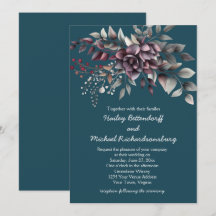 Dark Teal, Burgundy, Dusty Purple, Sage Wedding |
