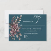 Dark Teal, Dusty Purple, Lavender, Sage Floral | RSVP Kaartje (Voorkant)