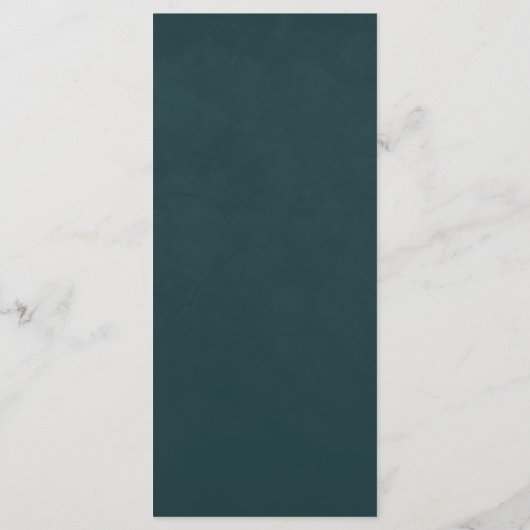 Dark Teal Floral Gothic Wedding Menu (Dos)