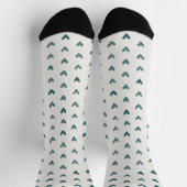 Dark Teal Heart Pattern Socks Sokken (Top)