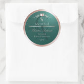 Dark Teal Product Label Rose Gold Frame Monogram (Tas)
