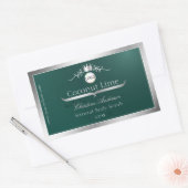 Dark Teal Product Label Silver Frame Logo Monogram (Envelop)