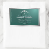 Dark Teal Product Label with Silver Frame Monogram (Tas)