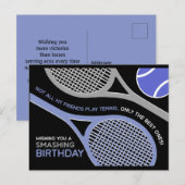 Dark Tennis 🎾 Bonne Carte Postale Anniversaire (Devant / Derrière)