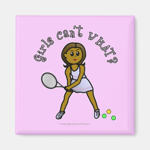 Dark Tennis Player Girl Magneet