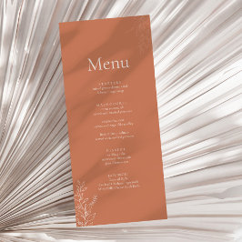 Dark Terracotta Botanical Wedding Menu