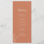Dark Terracotta Botanical Wedding Menu (Devant)