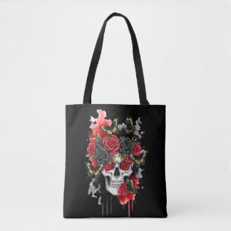 Dark the Legacy - Gothic Skull & Roos Canvas tas