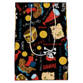 Dark Treasure Island Party Pirate moyen Cadeau sac (Dos)
