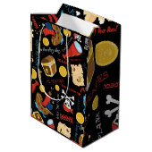 Dark Treasure Island Party Pirate moyen Cadeau sac (Dos Angle)
