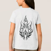 Dark Tribal Flame Mask – Abstract Fire Art Design Tri-Blend Shirt (Achterkant)