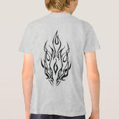 Dark Tribal Flame Mask – Abstract Fire Art Design Tri-Blend Shirt (Achterkant)