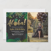 Dark Tropical Aloha Invitation Anniversaire Avec P (Devant)