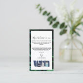 Dark Tropical Monat Wash Instructions Visitekaartje (Staand voorkant)