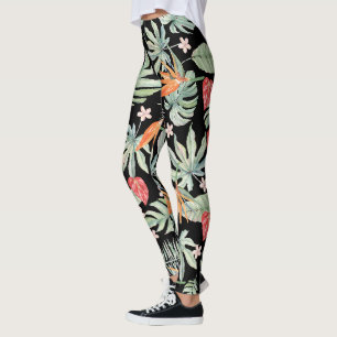 Dark Tropics Fantasy Bloemen Leggings