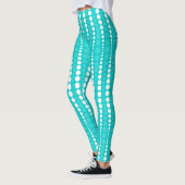 Dark Turquoise and White Polka Dot Leggings (Gauche)