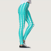 Dark Turquoise and White Polka Dot Leggings (Droite)