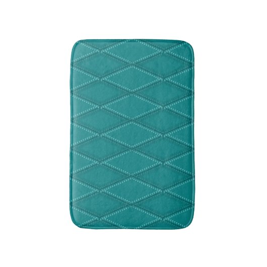 Dark Turquoise Blauwgroen Diamond Pattern Badmat (Voorkant Verticaal)
