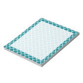 Dark Turquoise Quatrefoil Notitieblok (Gedraaid)