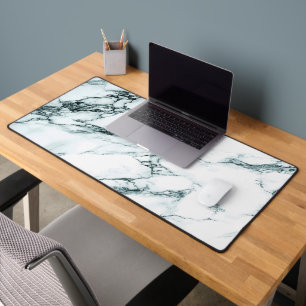 Dark Turquoise Vein Marble Look Gaming Page Bureaumat