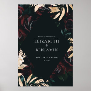 Dark Velvet Burgundy Roos Herfst Weddenschap Poster