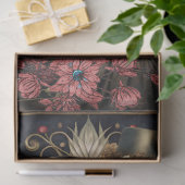 Dark Victorian Girl White Owl Floral Abstract Art  Tissuepapier (Geschenk)