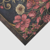 Dark Victorian Girl White Owl Floral Abstract Art  Tissuepapier (Detail)