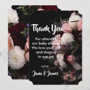 Dark vintage Floral merci Invitation